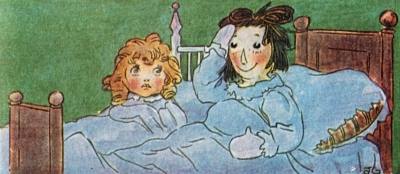 Raggedy Ann is awake