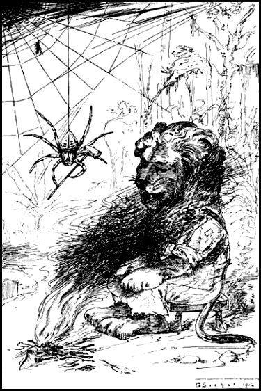 "Spider takes the hammer soffle."  See p. 43, line 3.